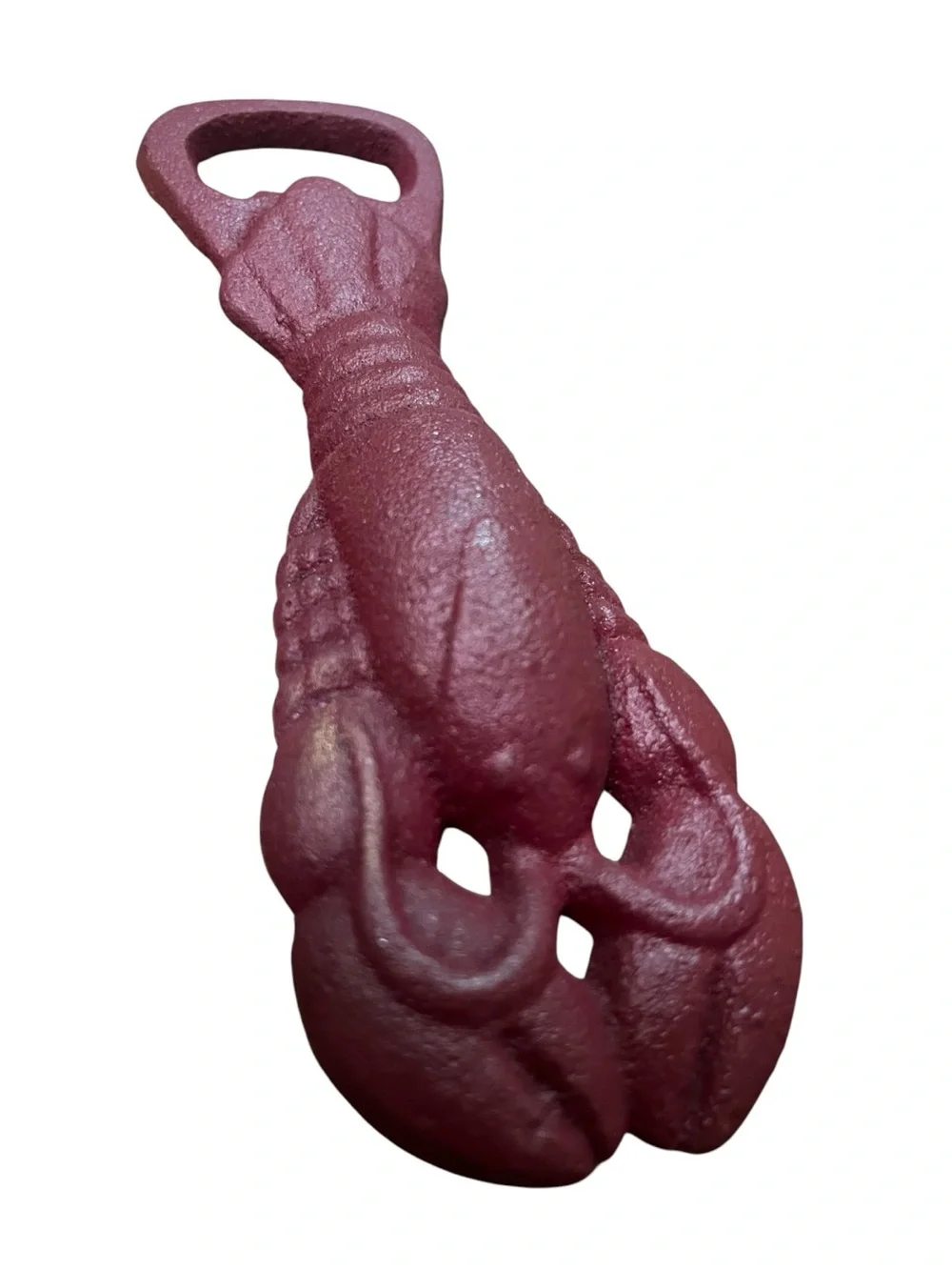 Artisan Burgundy Lobster Bottle Opener Cast Iron